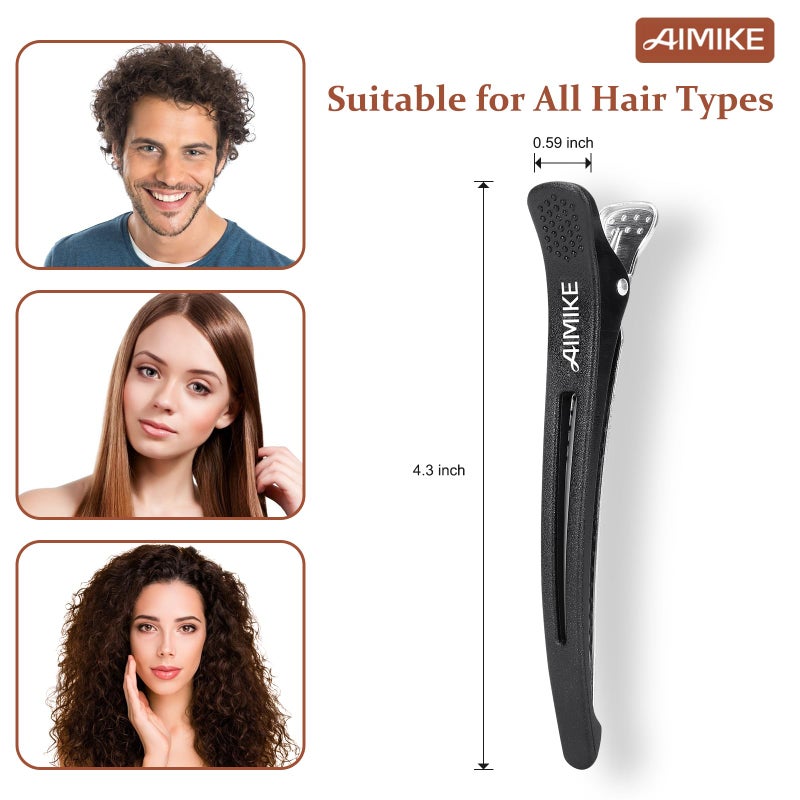 AIMIKE Hair Clips for Styling and Sectioning - 6 Pack Non-Slip Clips with Silicone Band, No-Trace Design for Thick and Thin Hair - Image 4